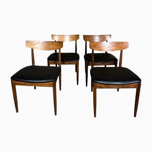 Vintage Italian Dining Chairs in Teak and Skai from Casala, 1960s, Set of 4