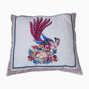 Hand Embroidery Pillow Bird of Paradise #3 by Com Raiz, 2018