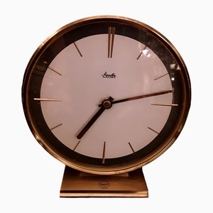 Vintage German Table Clock in Brass & Glass from Mauth, 1960s
