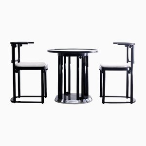 Fledermaus Table and Chairs by Josef Hoffmann for Wittmann, 1980s