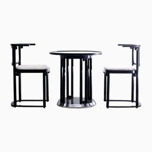 Fledermaus Tisch und Stühle von Josef Hoffmann für Wittmann, 1980er