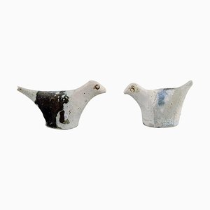 European Studio Ceramics, Glazed Stoneware and Ceramic Birds from Salem, 1980s, Set of 2