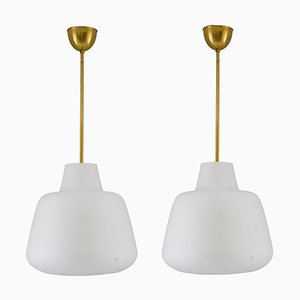 Lampade grandi moderne in vetro, Scandinavia, anni '40, set di 2