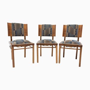 Art Deco Dining Chairs, Czechoslovakia, 1930s, Set of 3