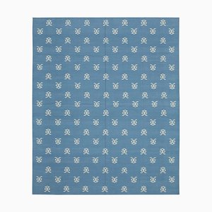 Tappeto Dhurrie vintage blu, inizio XXI secolo