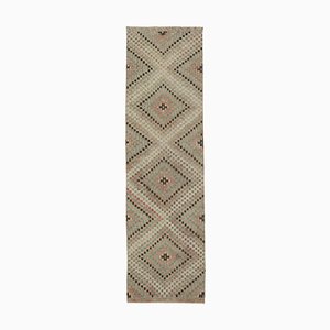 Vintage Turkish Kilim Beige Runner Rug