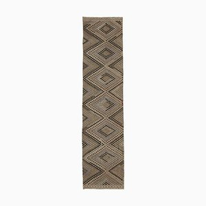 Tapis de Couloir Kilim Vintage Marron