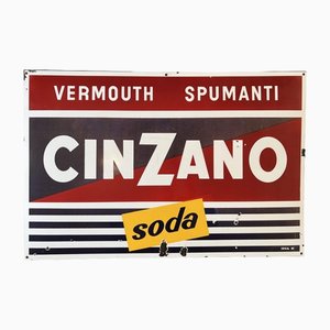 Cartel esmaltado de Cinzano, Italy, años 50