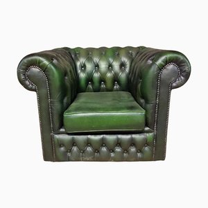 Chesterfield Club Chair in Green Leather