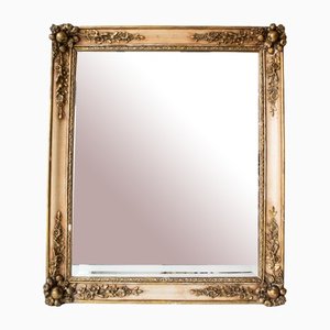 Französischer Spiegel mit goldenem Rahmen, 1920er