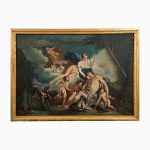 Vénus & Adonis, 18ème Siècle, Huile sur Toile, Encadrée