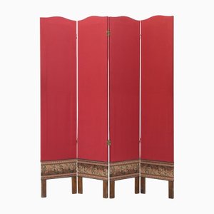 Wood and Fabric Room Divider, 1940s
