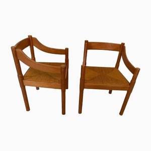 Pine Armchairs by Vico Magistretti, Italy, 1960s, Set of 2