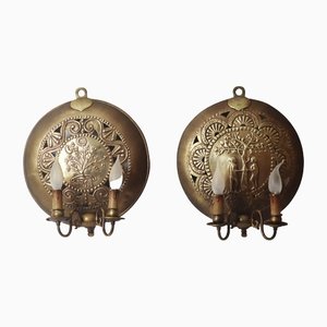 Set Wall Lamp Adam & Eva & Lebensbaum Brass, 1890s, Set of 2