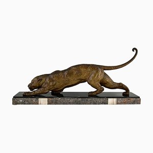 Demetre Chiparus, Art Deco Panther, 1930, Metal on Marble