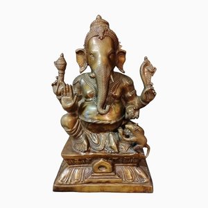 Sculpture de Ganesha en Bronze Doré, 1920s