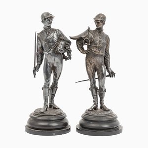 Figurines en Bronze par Louis Laloutte, France, 19ème Siècle, Set de 2