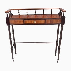 Cherrywood and Ebonized Beech Console Table with Drawer, Italy, 1950s