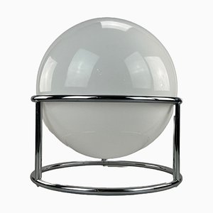 Mid-Century Space Age Ball Tischlampe aus Glas & Metall