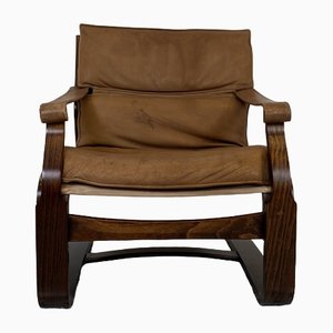 Lounge Chair in Leather and Rosewood by Ake Fribytter for Nelo, Knislingen, Sweden, 1970s