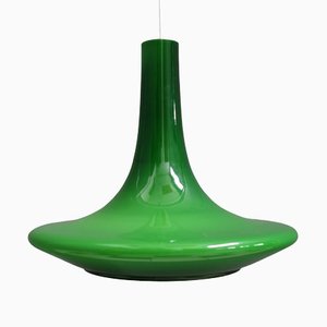 Green Glass Pendant Lamp from Peill & Putzler, 1960s