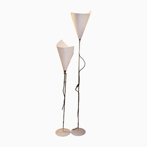 Lámparas de pie Calla de Marcello Cuneo para Valenti, Italy, 1975. Juego de 2