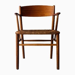 Oak, Teak and Rope Armchair attributed to Borge Morgensen for Søborg Furniture Factory, 1950s