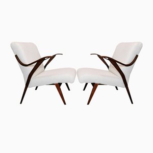 Poltrone Mid-Century in lana, set di 2