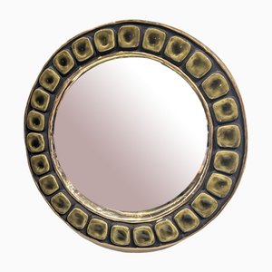 Enameled Ceramic Sun Mirror by Mithé Espelt