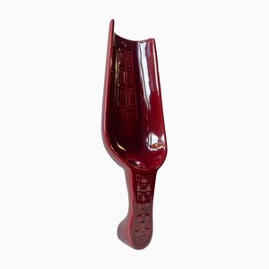 Maroon Glaze Ceramic Wall Hung Candleholder by Arnold Wiig, Norway, 1970s