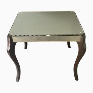 Tavolo Art Déco con ripiano specchiato, anni '50