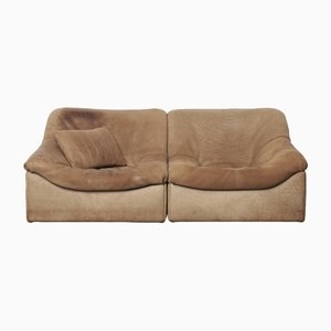 DS46 Two Seater Modular Sofa in Buffalo Leather from De Sede, 1970s, Set of 2