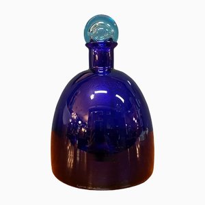 Botella de vidrio soplado de Carlo Moretti, Italy, años 80
