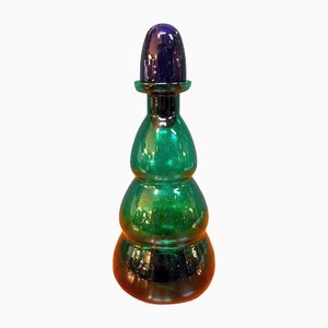 Botella de vidrio soplado de Carlo Moretti, Italy, años 80