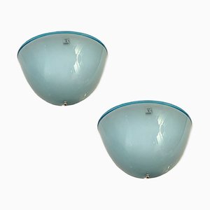Light Blue Murano Glass Sconces, 1970s, Set of 2