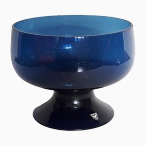 Swedish Orrefors Glass Bowl in Cobalt Blue, 1970s
