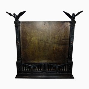 19th Century Tin Newspaper or Magazine Rack with Crows