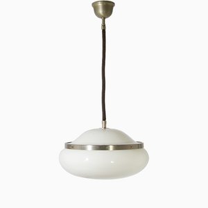 Lámpara colgante modelo 2/5 con pantalla de plástico blanco de Gianemilio Piero & Anna Monti para Kartell, años 60