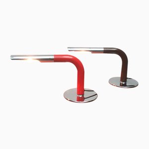 Lámparas de mesa Gulp minimalistas Mid-Century de Ingo Maurer para M-Design, Alemania, años 60. Juego de 2