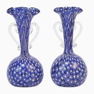 Vase Millefiori en Cristal de Murano par Ercole Barovier, 1960s, Set de 2