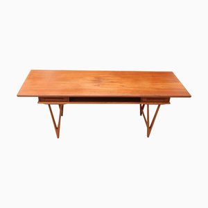 Model 32 Coffee Table in Teak with Newspaper Shelf and Drawers by EW Bach, 1960s