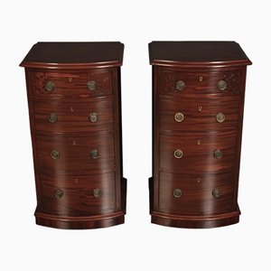 Bow Front Bedside Chests in Mahogany, 1860, Set of 2