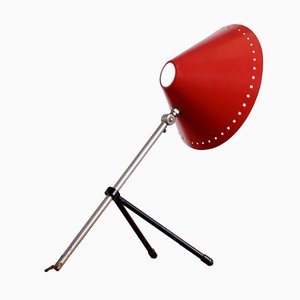Pinocchio Red Tripod Table Light by H. Th. J. A. Busquet for Hala, 1950s