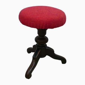 Antique Red Adjustable Piano Stool, Germany, 1970s