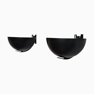 Mod. 1189 Black Appliques by Elio Martinelli for Martinelli Luce, 1970s, Set of 2