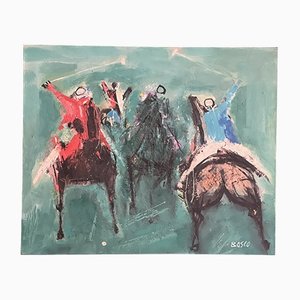 Pierre Bosco, La partie de Polo, 1960, Oil on Canvas