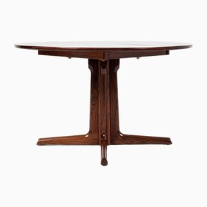 Round Danish Rosewood Dining Table with 2 Extensions, 1960s