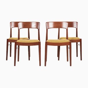 Danish Dining Chairs in Teak by Henning Kjaernulf for Korup Stolefabrik, 1960s, Set of 4