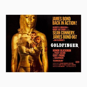 James Bond Goldfinger Original Vintage Movie Poster, British, 1964