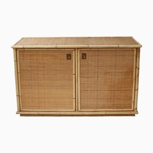 Italian Vintage Bamboo and Wicker Credenza by Dal Vera, 1970s
